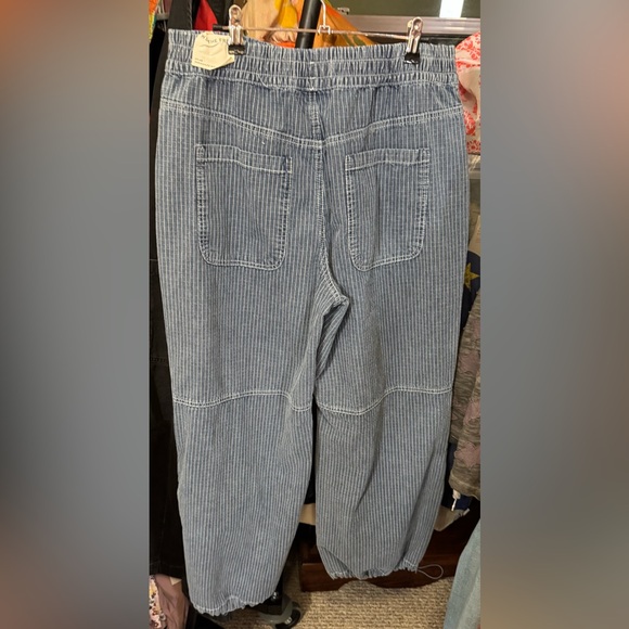 NWT Free People We The Free Atlas Parachute Jeans Explorer striped blue - Medium - Picture 9 of 11